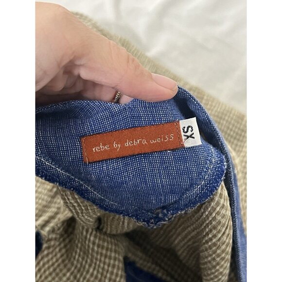 Rebe By Debra Weiss Tan Sleeveless Gingham Dress Size XS - Picture 7 of 12